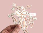 Load image into Gallery viewer, Orange Bow and Daisies Vinyl Sticker
