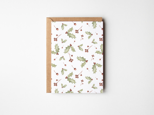 Holly Pattern Christmas Card