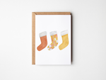 Load image into Gallery viewer, Checkered Orange Christmas Stocking Card
