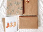 Load image into Gallery viewer, Checkered Orange Christmas Stocking Card
